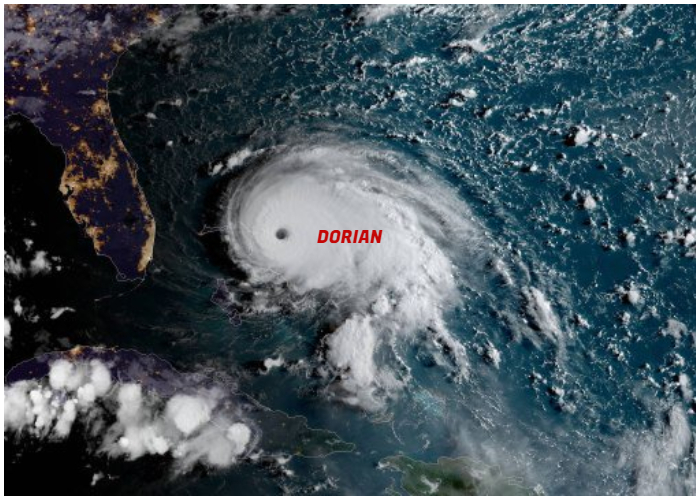 Huracán Dorian es el fenómeno que actualmente está amenazando gravemente varias regiones.