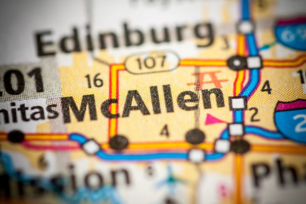 McAllen mapa de la ciudad