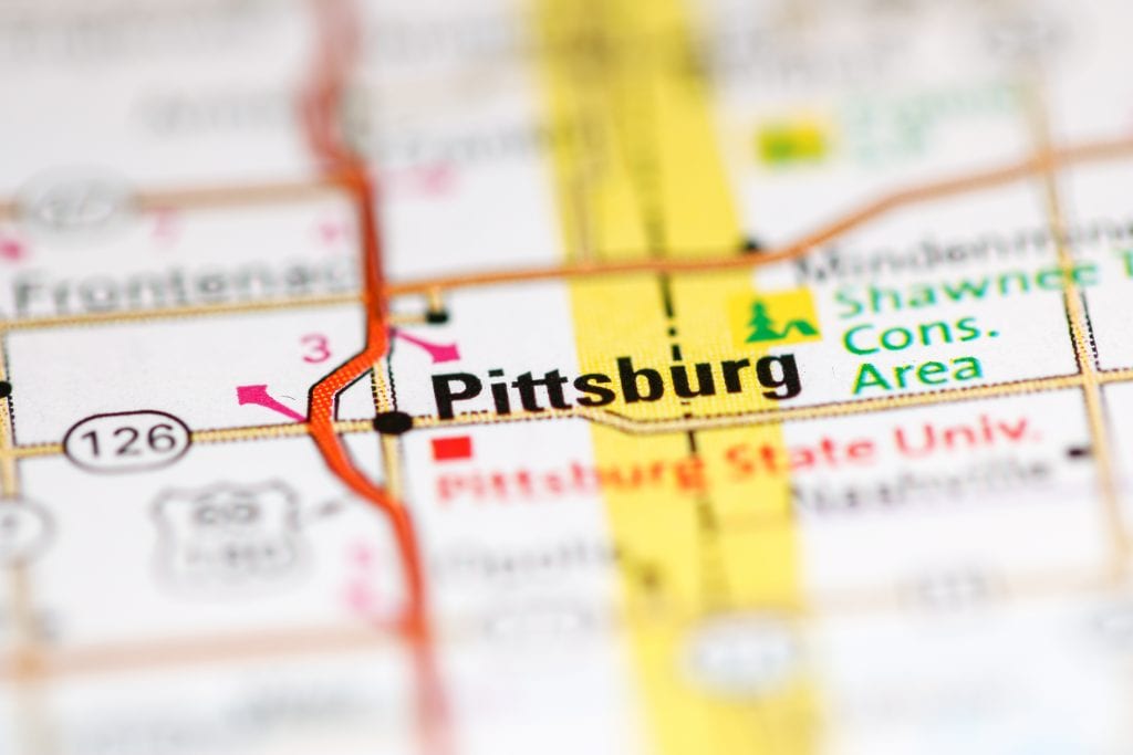 Pittsburg mapa de la ciudad 