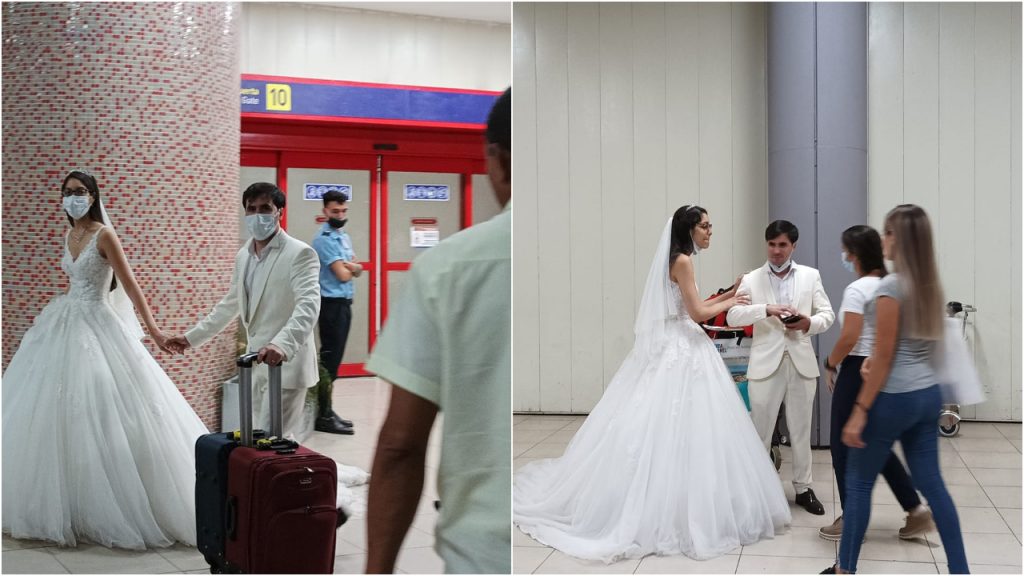 novios aeropuerto Cuba collagea