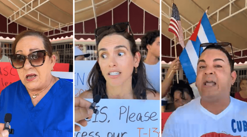 Cubanos protestan por las demoras del parole humanitario