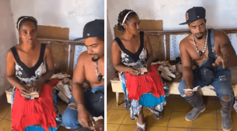 El Hombre de Hierro Cubano ayuda a una cubana que canta en el malecón