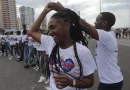 Bailadores en la Escuela Internacional de Rueda de Casino en La Habana.