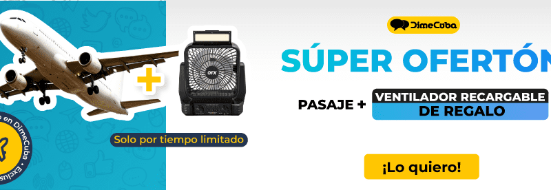 promocion compra un vuelo con DimeCuba y gana un ventilador, Foto: DimeCuba