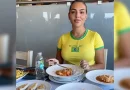 Georgina Rodríguez disfrutando de comida cubana con tostones y ropa vieja.