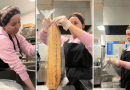 Cubana trabajando en el bakery de Walmart durante su turno nocturno.