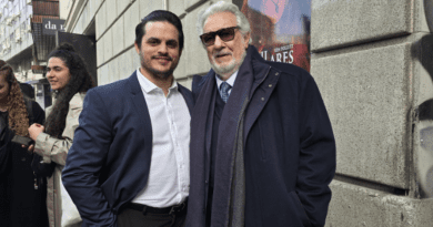 Andrés Sánchez Joglar junto a Plácido Domingo tras su presentación en Madama Butterfly.