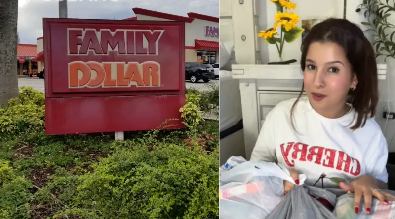 Cubana muestra los productos que compró para enviar a Cuba desde Family Dollar.