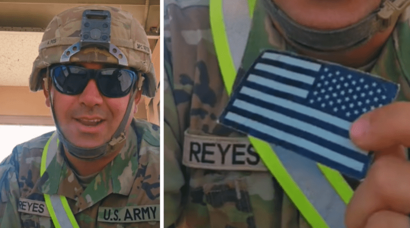 Cubano usa bandera negra en el Ejército de EE. UU.