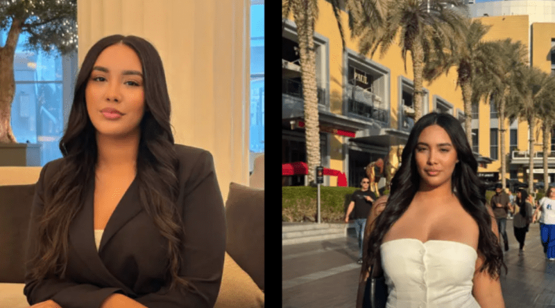 Influencer cubana en Dubái mostrando su estilo de vida diario