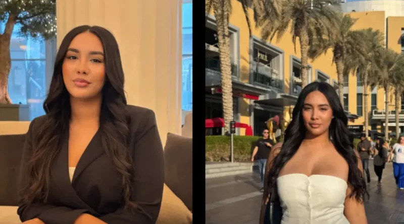 Influencer cubana en Dubái mostrando su estilo de vida diario