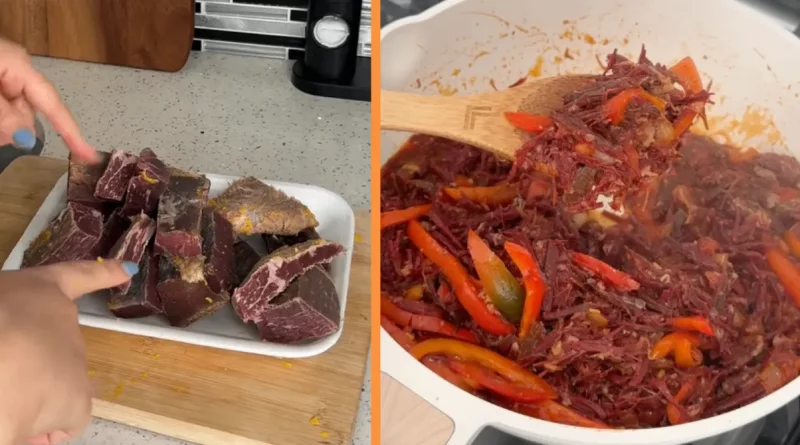 Cubana hace tasajo en Miami y muestra paso a paso cómo lograr el sabor perfecto