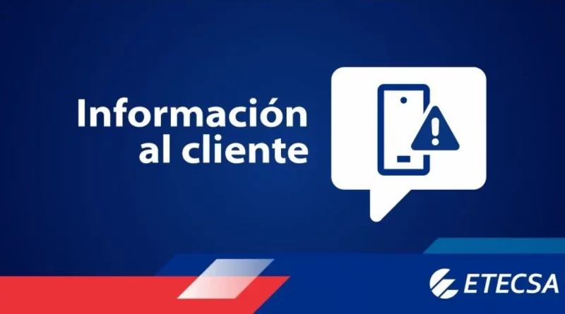 aviso de mantenimiento de ETECSA el 30 de mayo