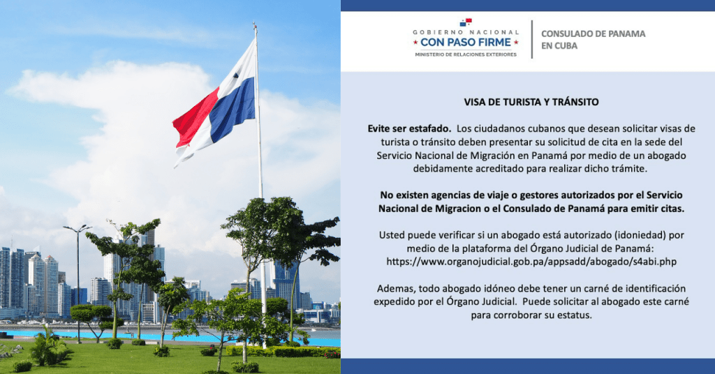 Advertencia del Consulado de Panamá en La Habana sobre estafas de visas para cubanos
