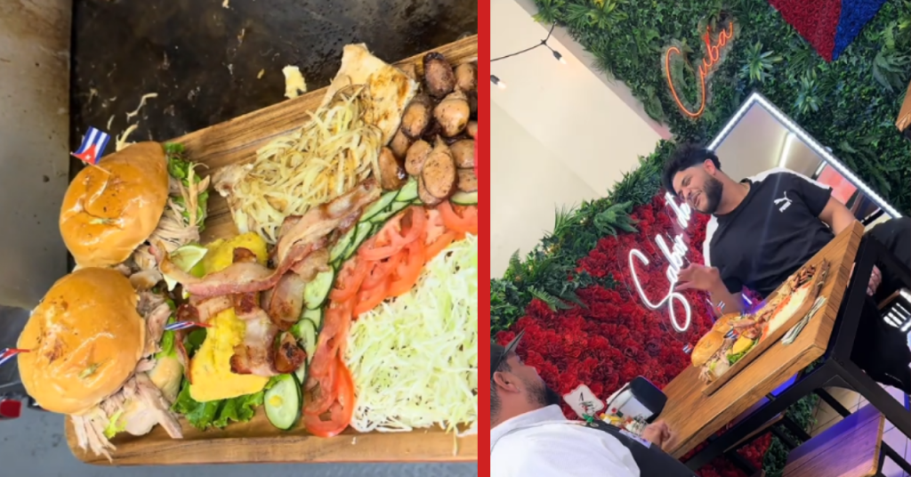 Bandeja del desafío de chef cubano en Denver con comida criolla