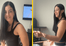 Baterista cubana Kyoshi Díaz tocando reparto con energía en TikTok