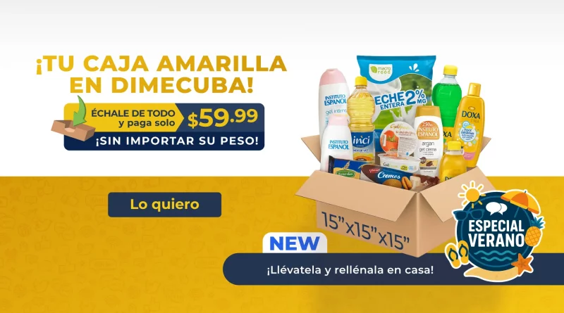 Envíos a Cuba con la Caja Amarilla por $59,99