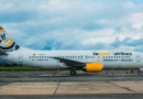Avión de Turpial Airlines aterrizando en el Aeropuerto Juan Gualberto Gómez de Varadero