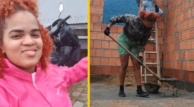 Mujer cubana construyendo su casa en Brasil con esfuerzo y esperanza.