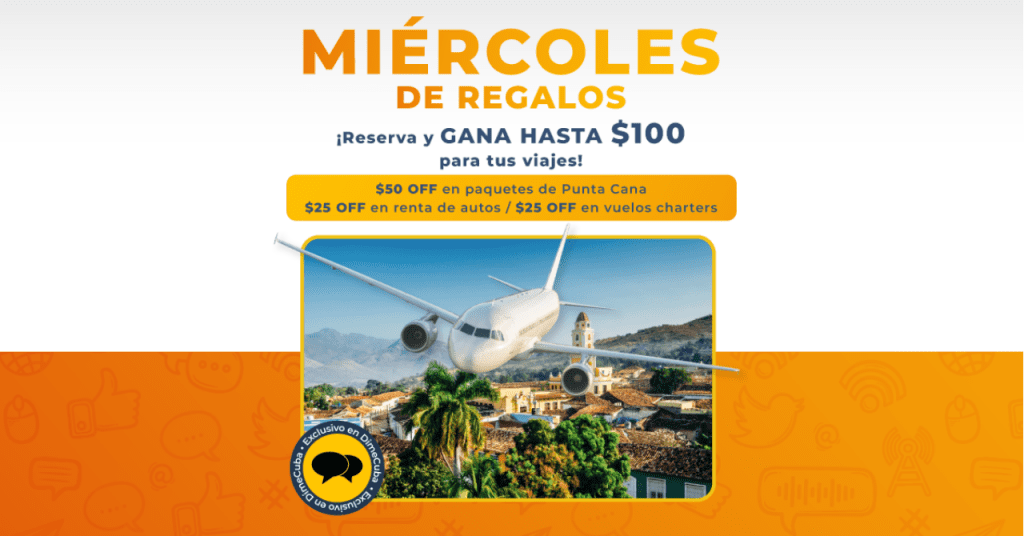 100 dólares de descuento en viajes con DimeCuba
