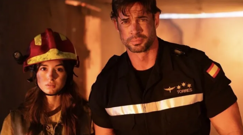 Foto del rodaje de Bajo un fuego, pelicula de la hija de william levy, con William Levy y Kailey Levy en Tenerife.