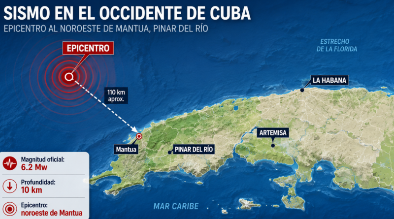 Sismo de 6.2 sacude Occidente de Cuba y se siente en Tampa